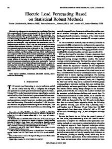 Electric Load Forecasting Based on Statistical Robust ... - IEEE Xplore