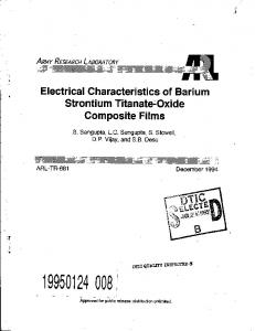 Electrical Characteristics of Barium Strontium Titanate-Oxide ...