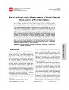 Electrical Conductivity Measurements of Nanofluids