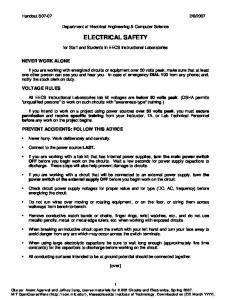 ELECTRICAL SAFETY - MIT OpenCourseWare