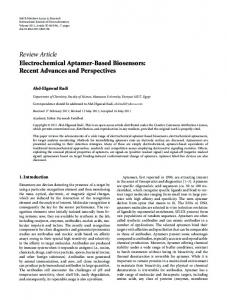 Electrochemical Aptamer-Based Biosensors: Recent Advances and ...