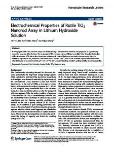 Electrochemical Properties of Rutile TiO2 Nanorod ... - Springer Link