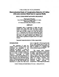 Electrochemical Study of Complexation Behavior of Uridine with some ...