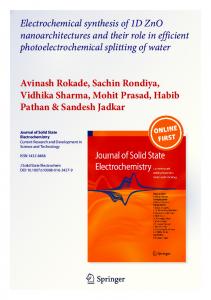 Electrochemical synthesis of 1D ZnO