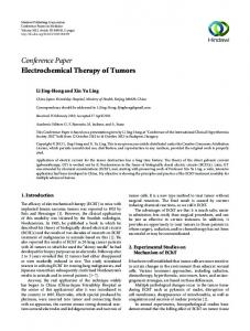 Electrochemical Therapy of Tumors