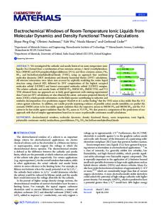 Electrochemical Windows of Room-Temperature Ionic Liquids from ...