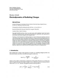 Electrodynamics of Radiating Charges