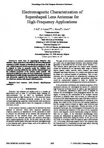 Electromagnetic Characterization of Supershaped Lens ... - IEEE Xplore