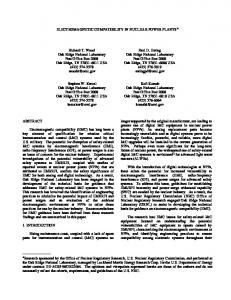 ELECTROMAGNETIC COMPATIBILITY IN NUCLEAR ... - CiteSeerX