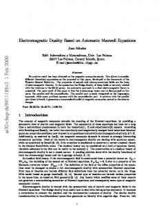 Electromagnetic Duality Based on Axiomatic Maxwell Equations