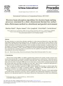 Electron Beam Absorption Algorithms for Electron Beam Melting ...