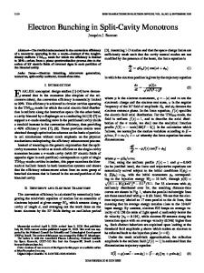 Electron Bunching in Split-Cavity Monotrons - IEEE Xplore