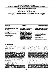 Electron Diffraction Using Transmission Electron ... - Semantic Scholar