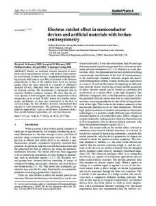 Electron ratchet effect in semiconductor devices and ... - CiteSeerX