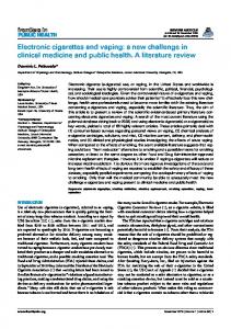 Electronic cigarettes and vaping: a new challenge in clinical medicine