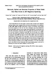 Electronic, Optical and Electrical Properties of Nickel Oxide Thin Films ...