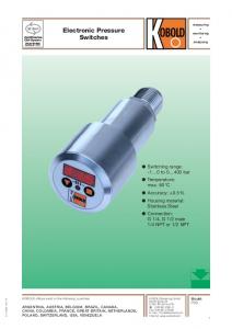 Electronic Pressure Switches