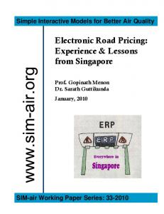 Electronic Road Pricing - India Environment Portal