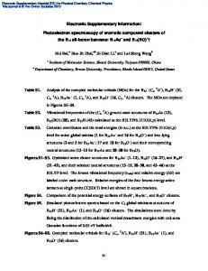 Electronic Supplementary Information: Photoelectron spectroscopy of