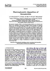 Electrophoretic deposition of biomaterials