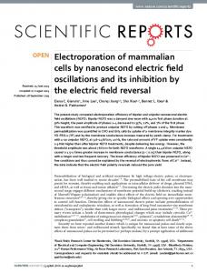 Electroporation of mammalian cells by