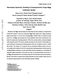 Electroweak Symmetry Breaking in Supersymmetric Gauge-Higgs ...