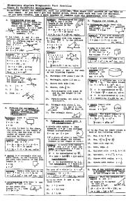 Elementary Algebra Diagnostic Test Practice