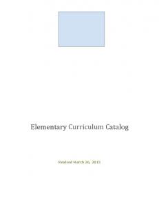 Elementary Course Catalog