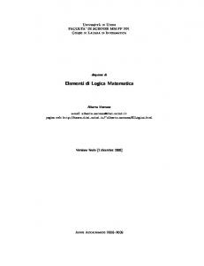 Elementi di Logica Matematica - Dipartimento di Matematica e ...