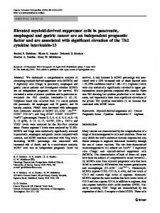 Elevated myeloid-derived suppressor cells in ... - Springer Link