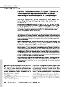 Elevated Serum Chemokine CXC Ligand 5 Levels Are Associated with ...