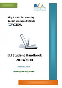 ELI Student Handbook 2013/2014