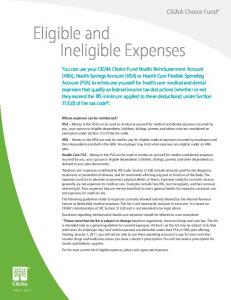 Eligible and Ineligible Expenses