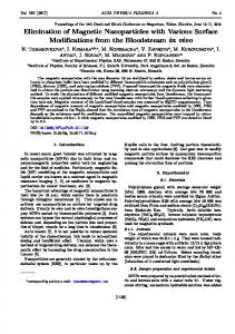 Elimination of Magnetic Nanoparticles with Various Surface