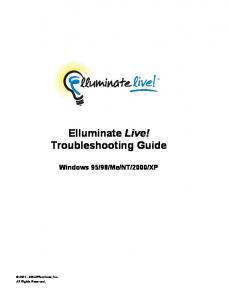 Elluminate Live!: Troubleshooting Guide