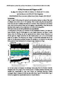 ELMs, Precursors and Triggers on JET