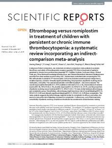 Eltrombopag versus romiplostim in treatment of ...