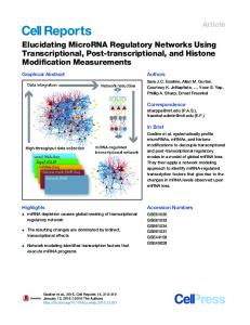 Elucidating MicroRNA Regulatory Networks Using ... - Cell Press