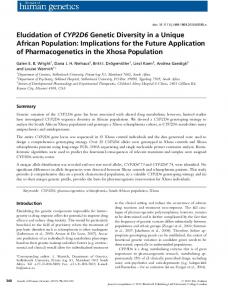 Elucidation of CYP2D6 Genetic Diversity in a ... - Wiley Online Library