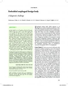 Embedded esophageal foreign body