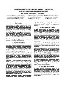 embedded reconfigurable array targeting motion ... - CiteSeerX