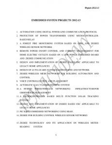 EMBEDDED SYSTEM PROJECTS 2012-13