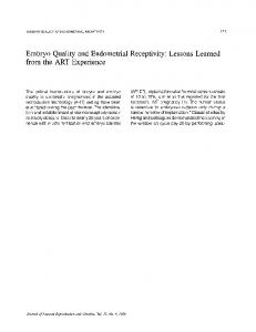 Embryo Quality and Endometrial Receptivity: Lessons Learned ... - NCBI