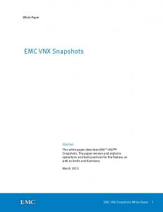 EMC VNX Snapshots White Paper