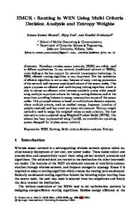 EMCR : Routing in WSN Using Multi Criteria Decision Analysis and ...