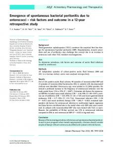 Emergence of spontaneous bacterial peritonitis ... - Wiley Online Library