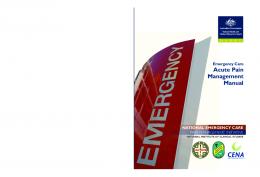 Emergency Care Acute Pain Management Manual