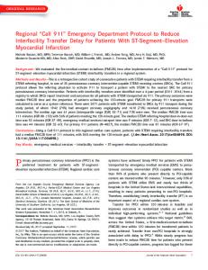 Emergency Department Protocol to Reduce