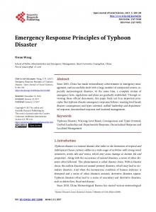 Emergency Response Principles of Typhoon Disaster - Scientific ...