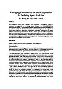 Emerging Communication and Cooperation in Evolving Agent Societies